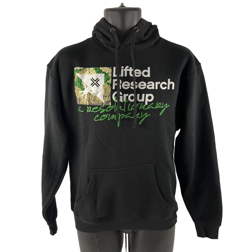 New Mens LRG Lifted Research Group Graphic Hoodie Sweatshirt Sz S NWOT Black
